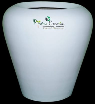 Buy 8 Inch White Fibre Glass Apple Pot Online | Urvann.com