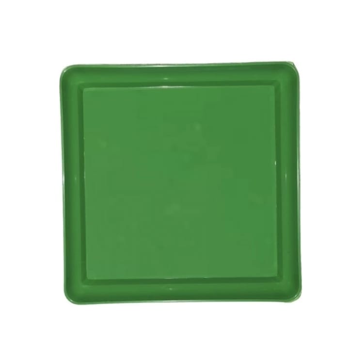 10 Inch Square Green Plastic Plate