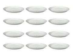 Set of 12 - 6 Inch White Plastic Plate
