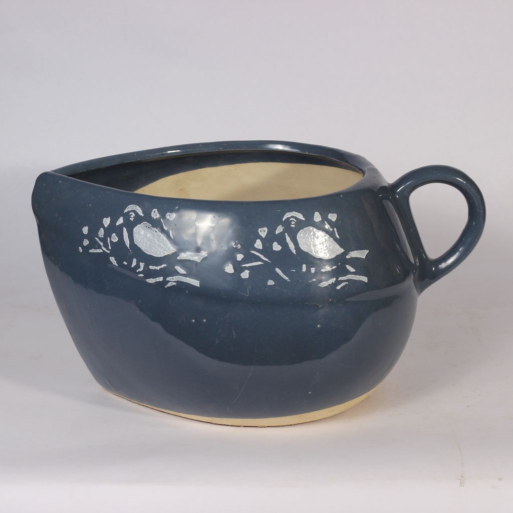 8 Inch Royal Cup Shaped Blue Ceramic Planter