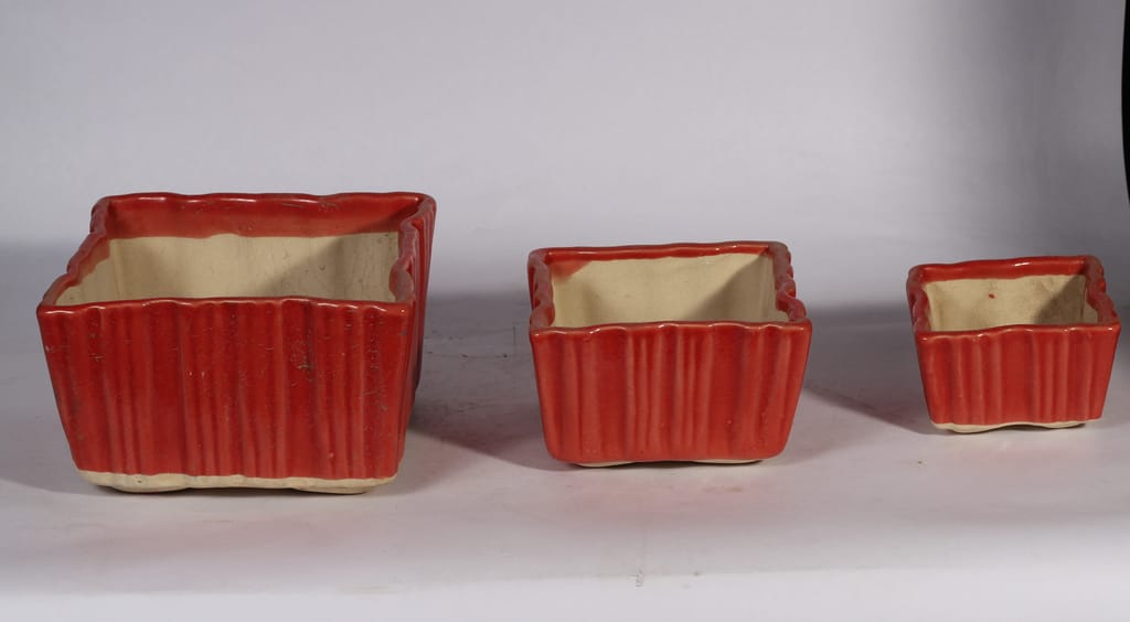 3 Inch And 4 Inch And 5 Inch Set Of 3 Red Square Shape