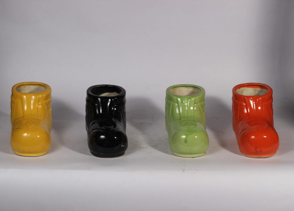 3 Inch Set Of 4 Shoe Ceramic Planter