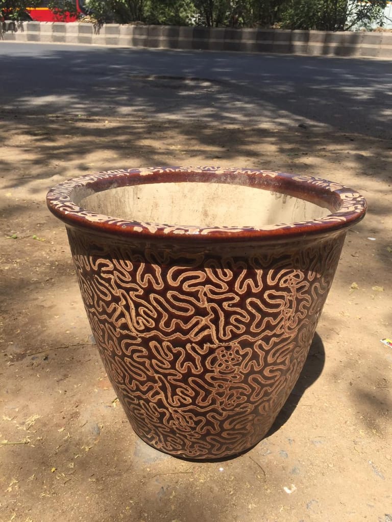 11 inch Brown classy ceramic planter