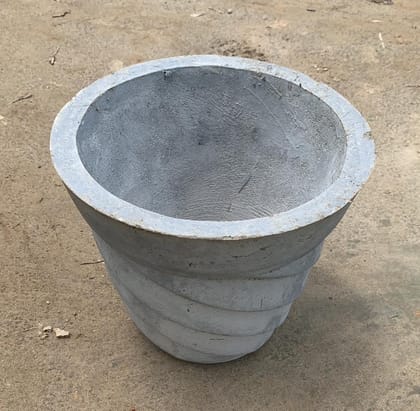 Buy 12 inch - Spiral Design Cement Bowl Online | Urvann.com
