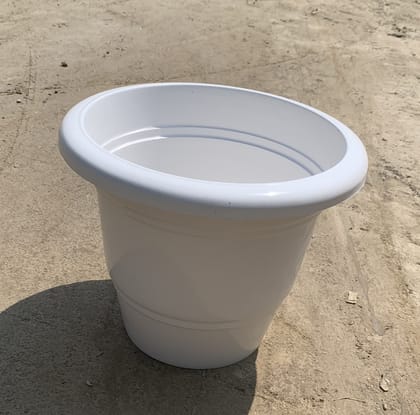 Buy 8 inch - Heavy White Plastic Pot Online | Urvann.com