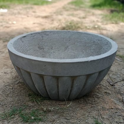 Buy 12 Inch Grey Elegant Bowl Cement Planter Online | Urvann.com