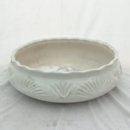 Buy 7 Inch White Designer Round Ceramic Planter Online | Urvann.com