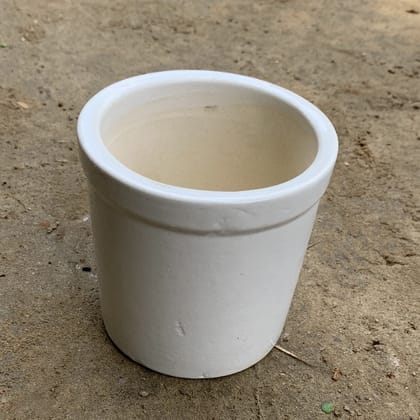 Buy 4 Inch White Classy Ceramic Pot Online | Urvann.com