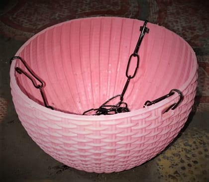 Buy 6 Inch Pink Designer Plastic Hanging Pot Online | Urvann.com