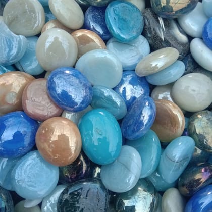 Decorative Multicolor Glass Pebbles - 1kg