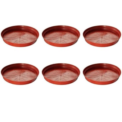 Buy Set of 6 - 8 Inch Red Plastic Tray Online | Urvann.com
