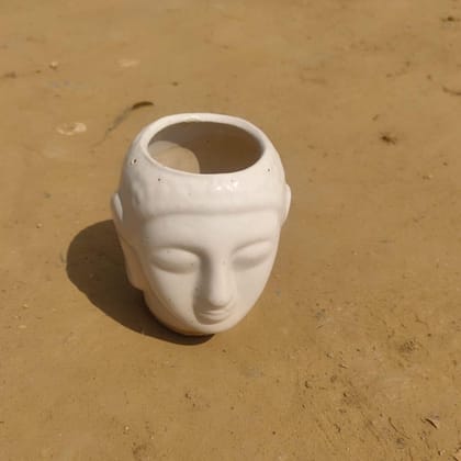 Buy 6 Inch White Buddha Ceramic Pot Online | Urvann.com