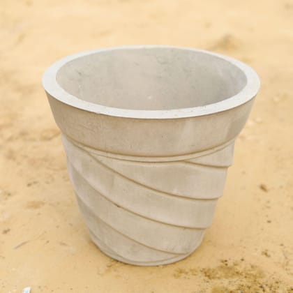 Buy 12 Inch Gray Collar Designer Cement Pot Online | Urvann.com