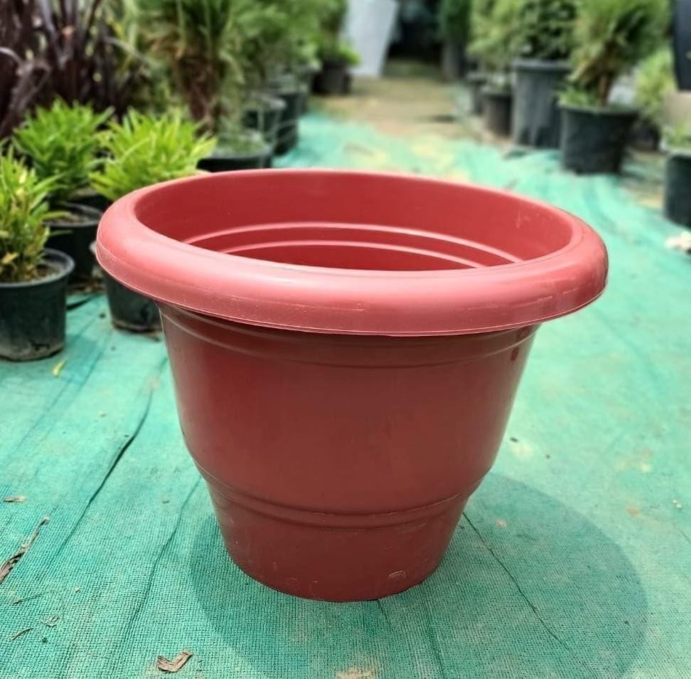16 Inch Pot - Brown Plastic Planter