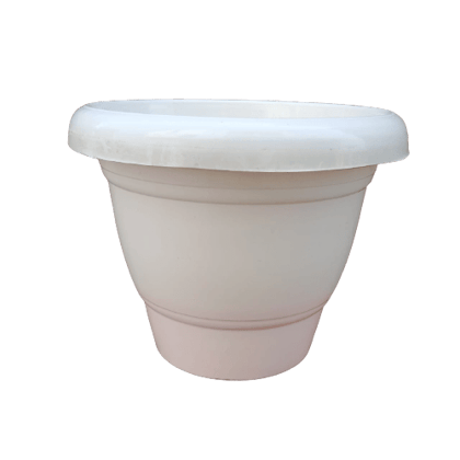 Buy 8 Inch White Classy Plastic Pot Online | Urvann.com
