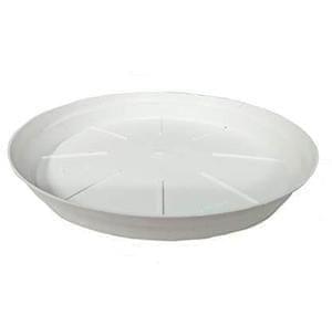 Set of 3 - 4 Inch White Plastic Plates - to keep under the Pot
