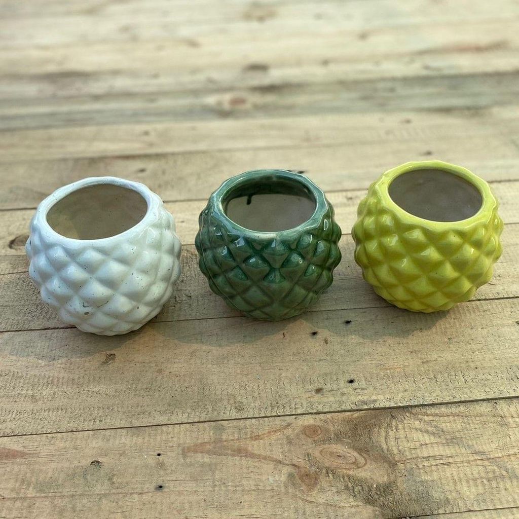 Set of 3 - 4 X 5 Inch Diamond Bowl Designer Ceramic Pot (any colour)