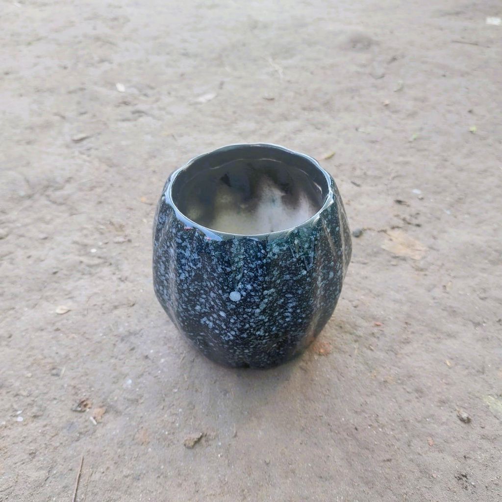 4 Inch Black Glasscoated Glass Designer Ceramic Pot