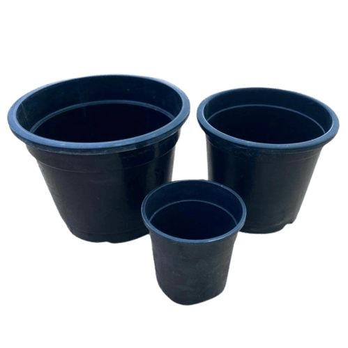 Set of 3 - 10, 8 & 5 Inch Black Nursery Pot