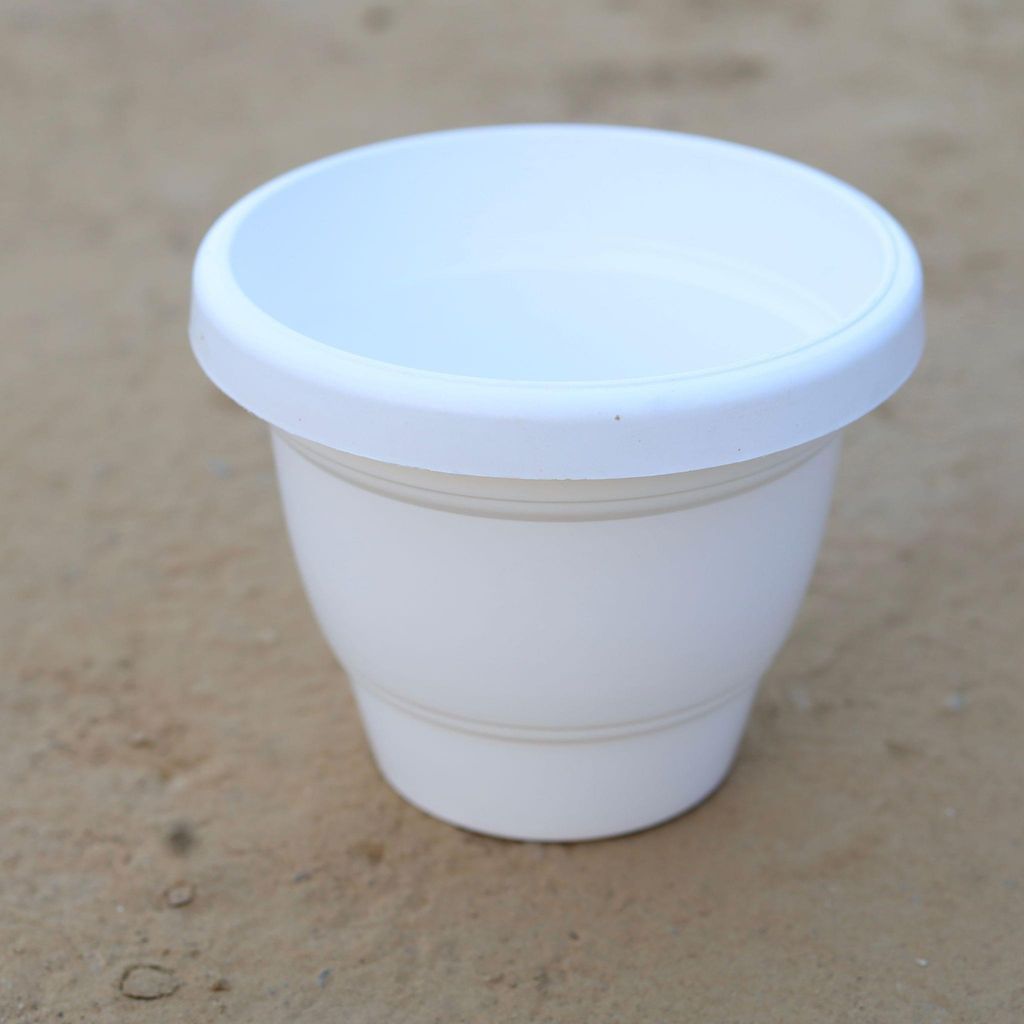 12 Inch White heavy Plastic Pot