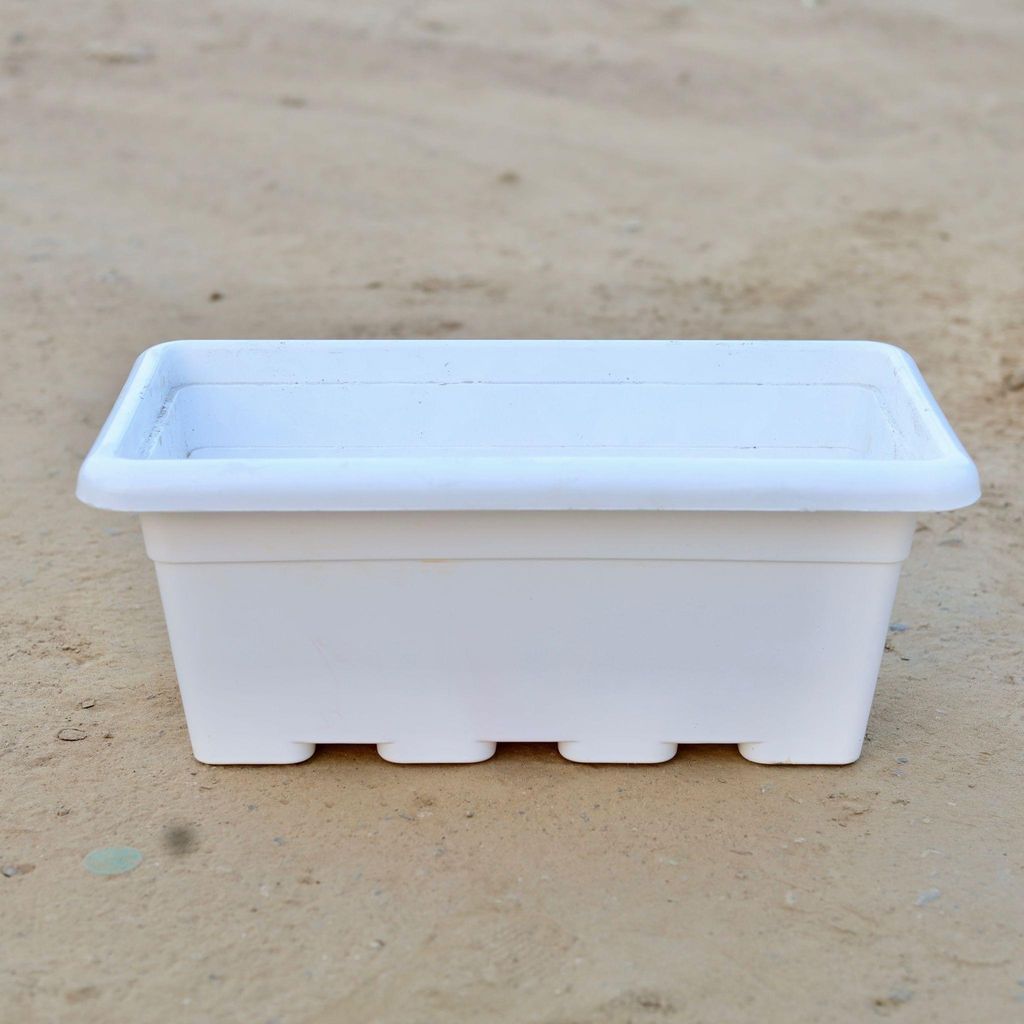 20 Inch White Rectangular Window Plastic Planter
