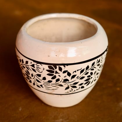 Buy 8 Inch White Apple Designer Ceramic Pot (any design) Online | Urvann.com