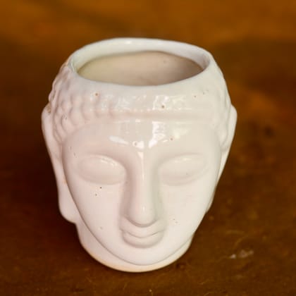 Buy 4 Inch White Buddha Designer Ceramic Pot Online | Urvann.com