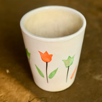 Buy 5 Inch White Glass Designer Ceramic Pot (any design) Online | Urvann.com