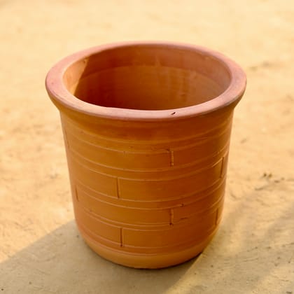 Buy 8 Inch Bricks Designer Clay Pot Online | Urvann.com