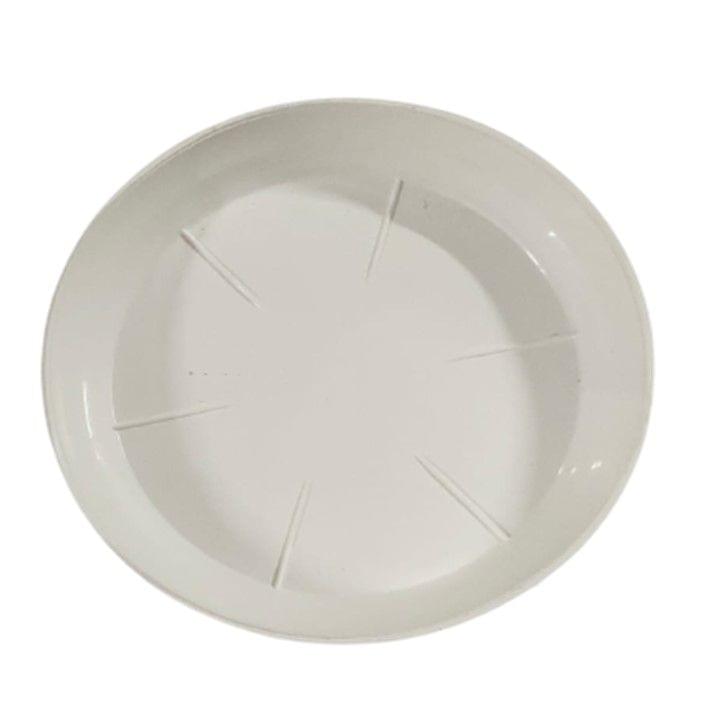 5 Inch White Plastic Tray / Plate - To keep under the Pots