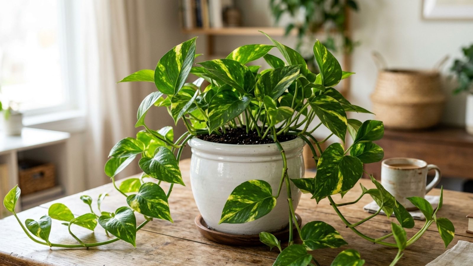 Golden Pothos (Epipremnum aureum) – The Classic Money Plant