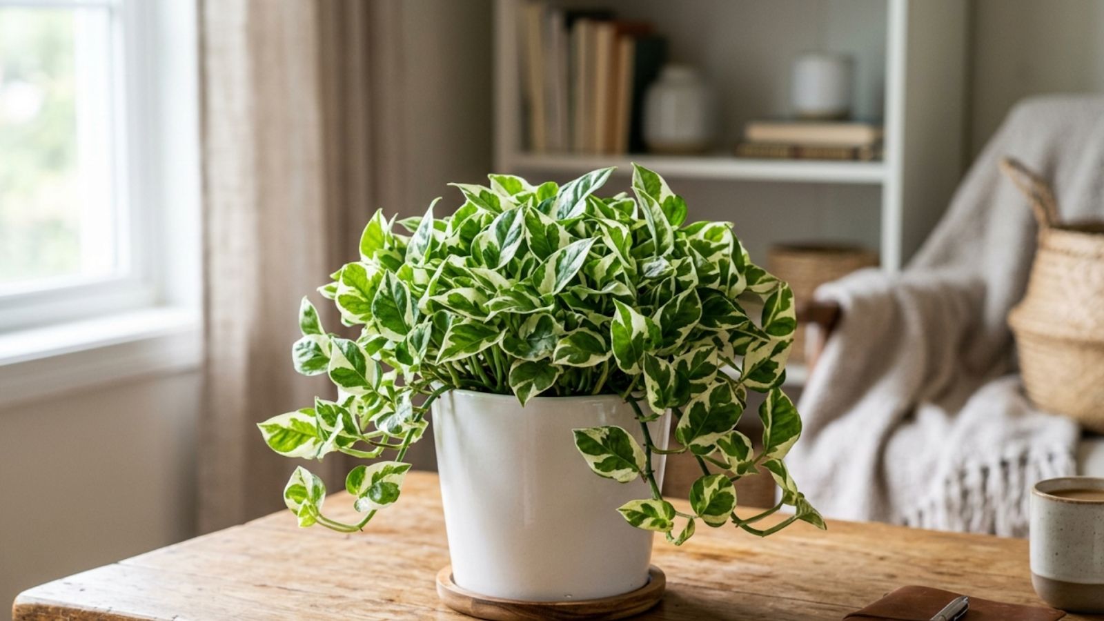 N’Joy Money Plant (Epipremnum aureum ‘N’Joy’) – The Compact Variegated Charmer