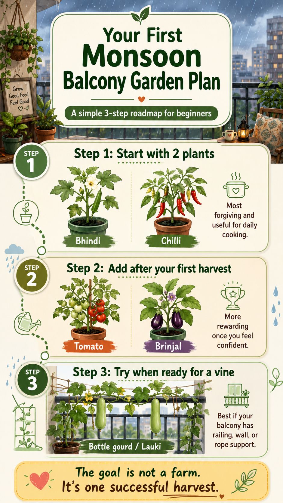 monsoon balcony garden plan Infographic showing monsoon balcony garden plan