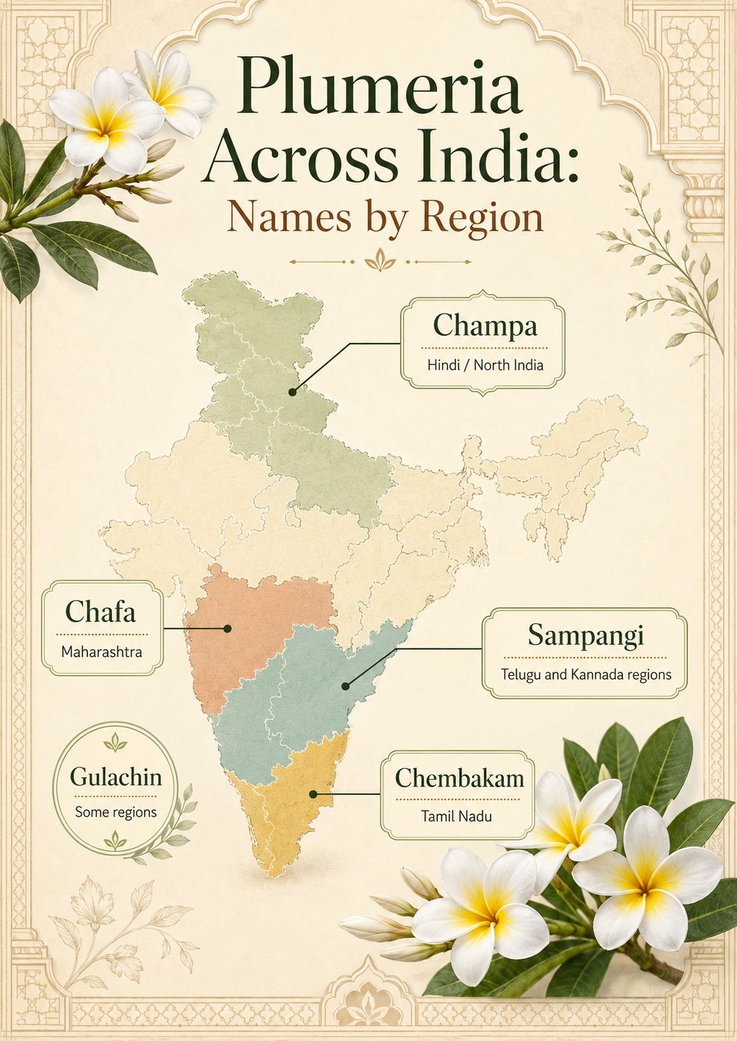 Plumeria Across India Plumeria has been woven into worship, ritual, and daily life for centuries. Here is the story behind the fragrance.