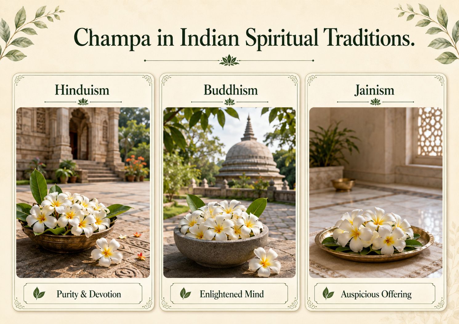 Champa in Indian Spiritual Traditions Three Major Indian Religions Revere the Plumeria Plant