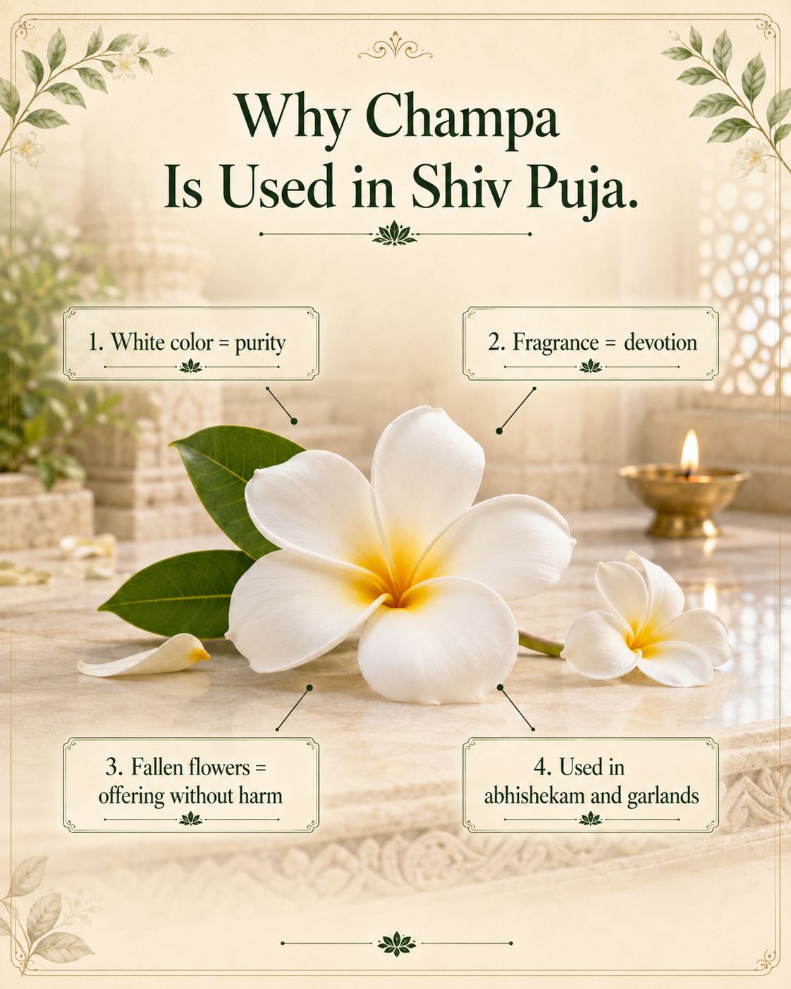 Why Champa is used in Shiv Puja Plumeria Is the Preferred Flower for Shiva Worship