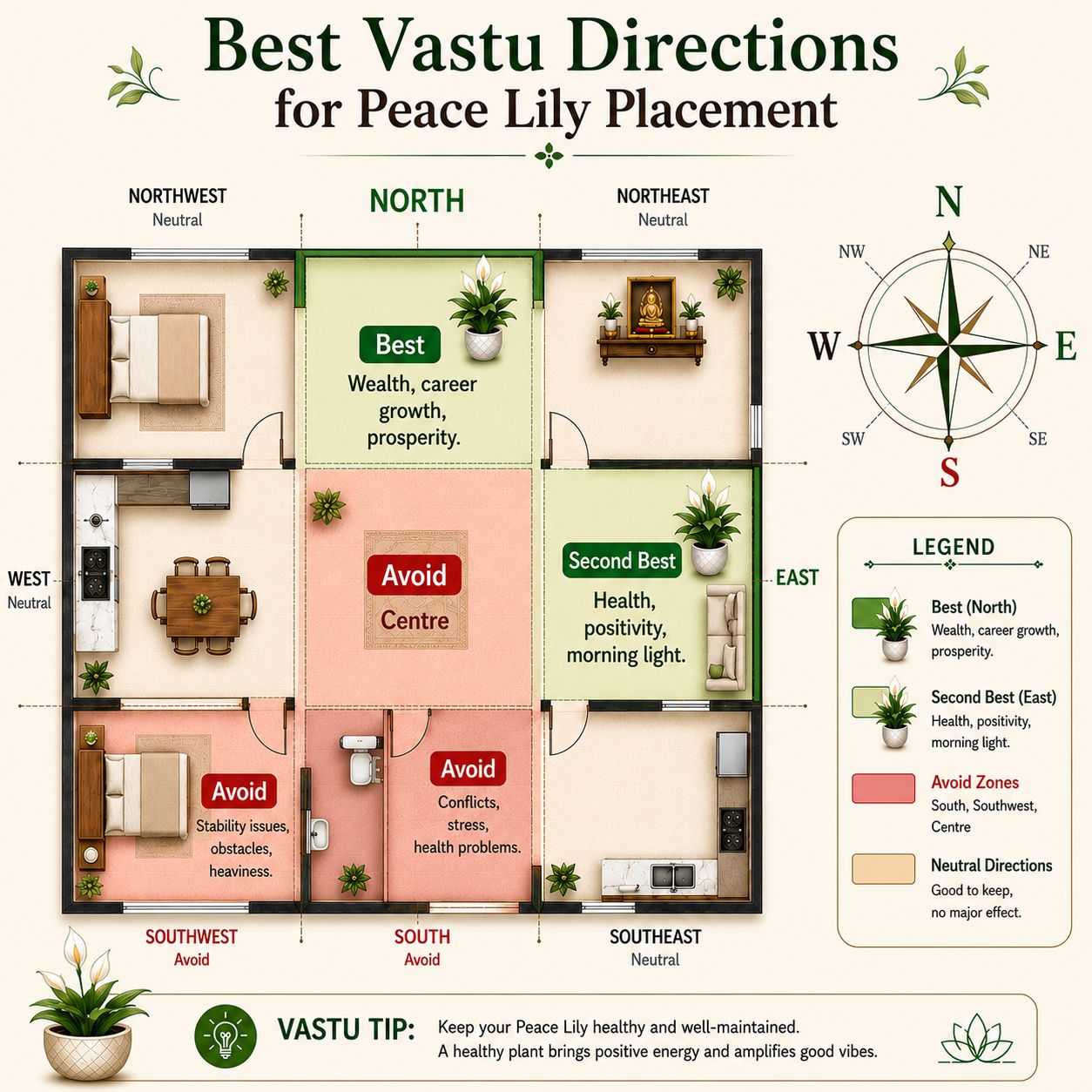 Where to Place Peace Lily According to Vastu Shastra