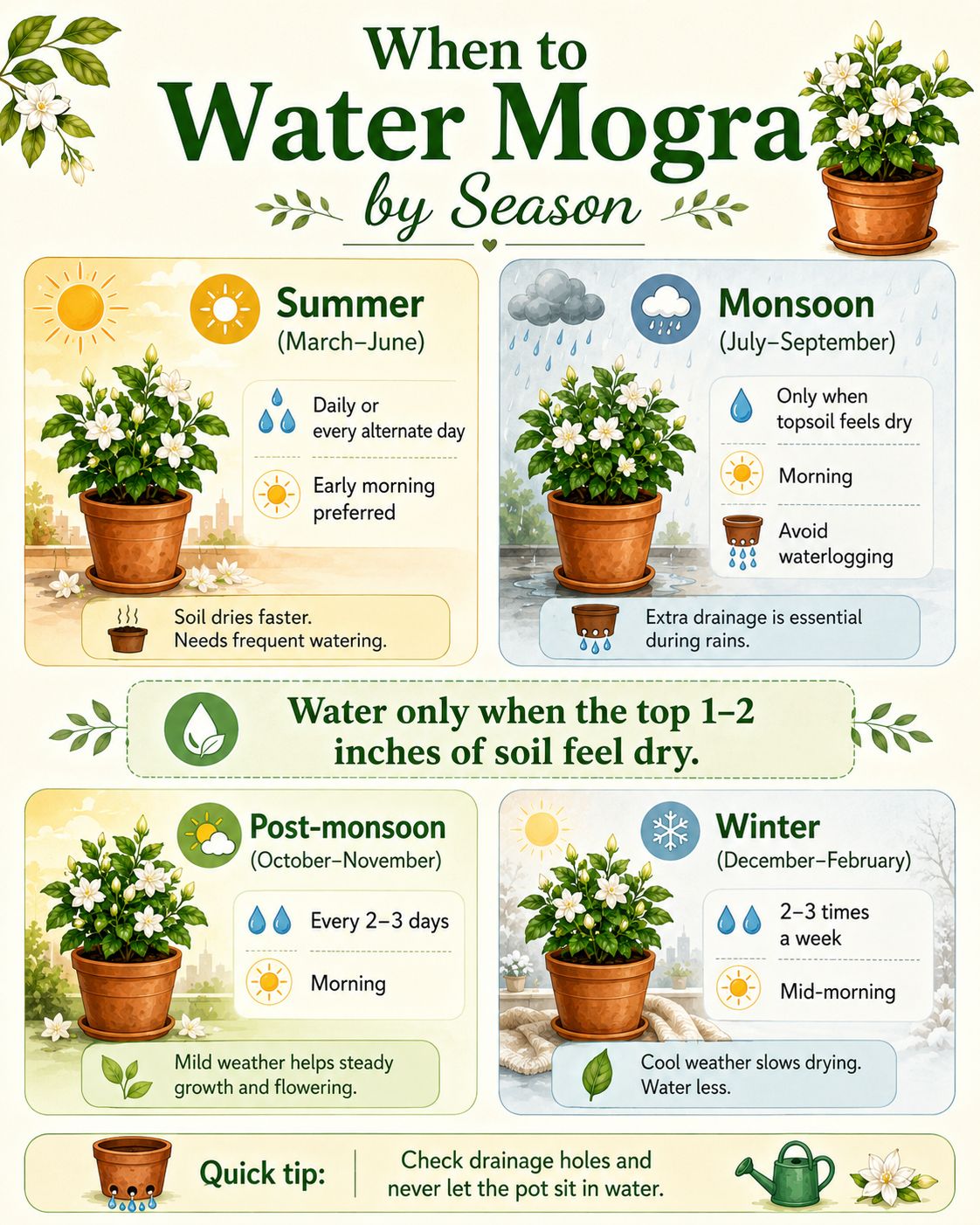 Watering Schedule by Season