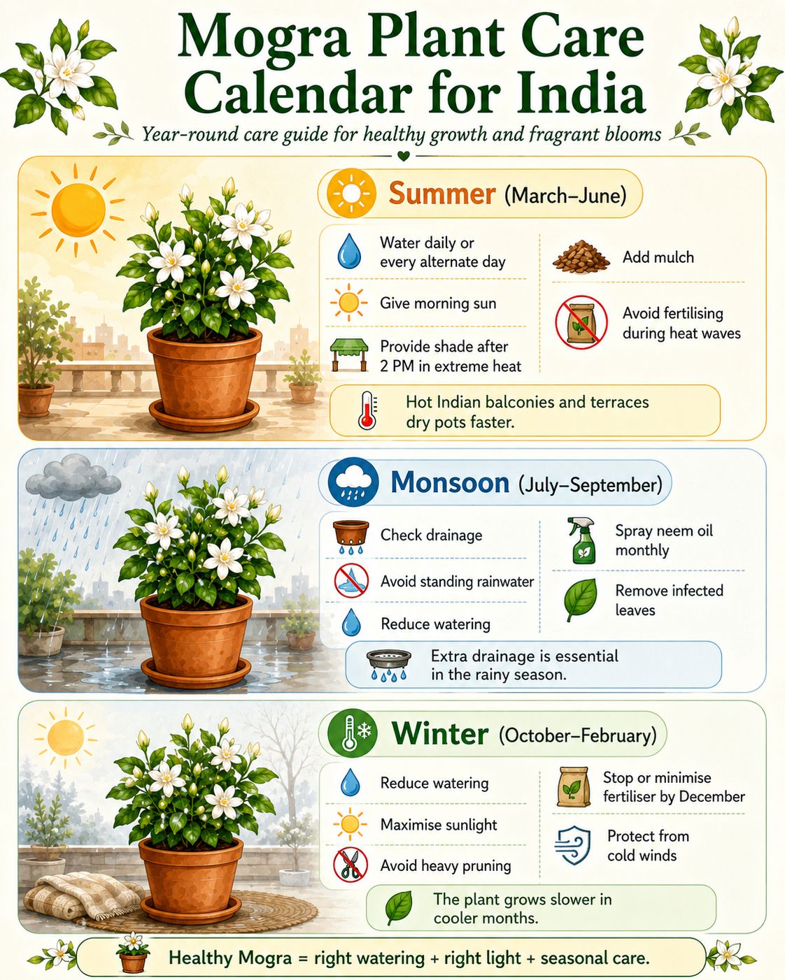 Year-Round Mogra Care in India