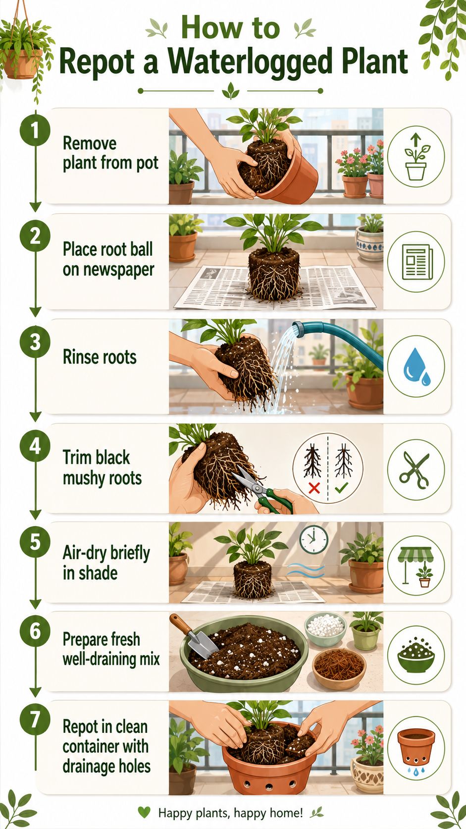 How to Repot a Waterlogged Plant When to Repot: Severe Damage Protocol