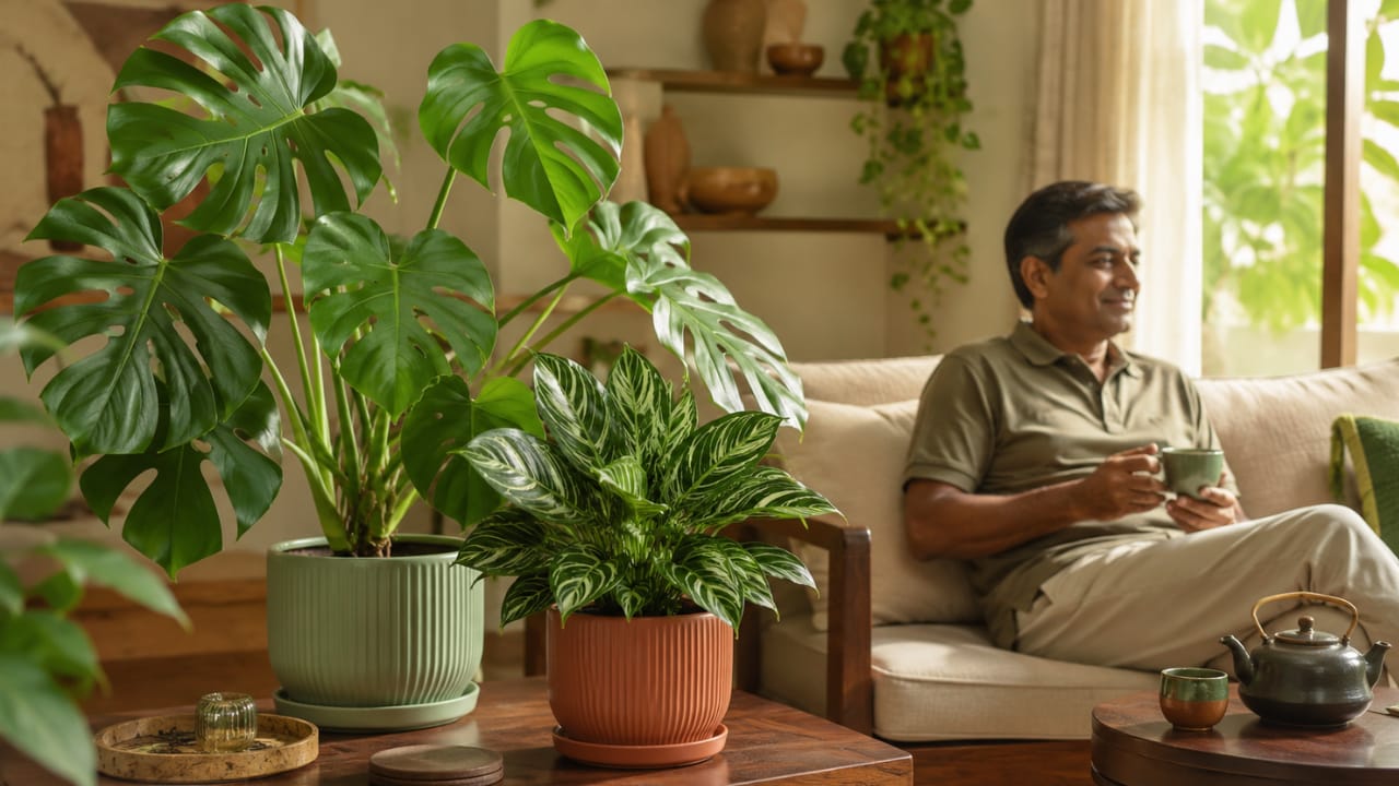 Monstera or Philodendron Birkin For the Dad Whose Home Could Use More Green: Monstera or Philodendron Birkin