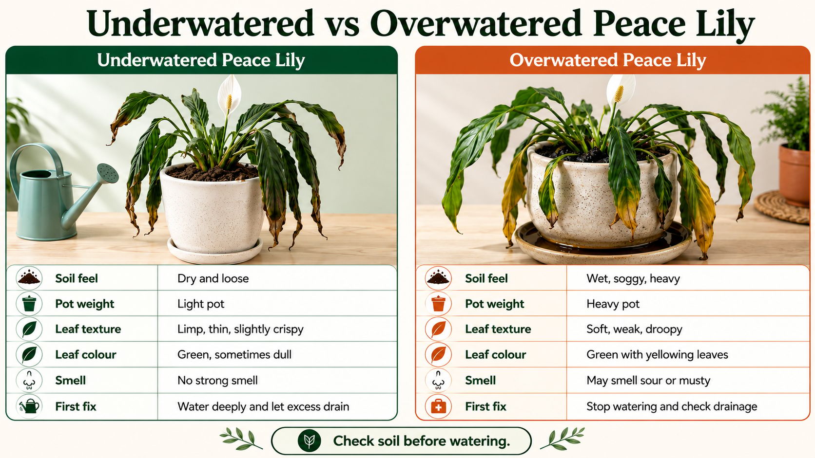 Is Your Peace Lily Underwatered or Overwatered?