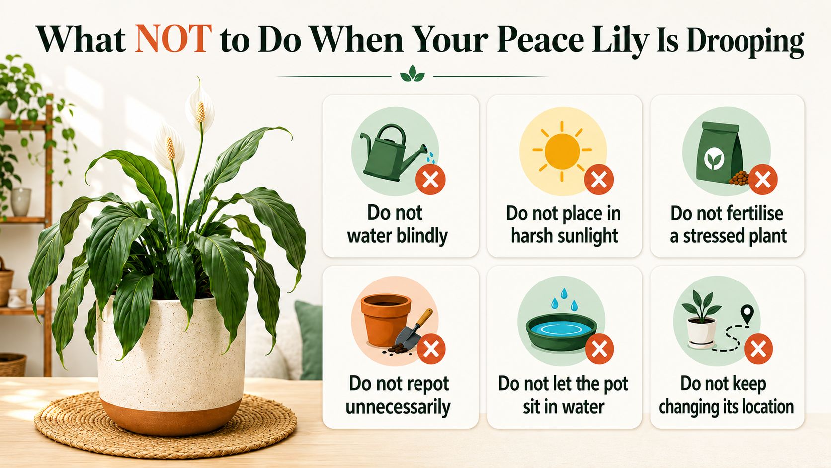 What NOT to Do When Your Peace Lily Is Drooping?