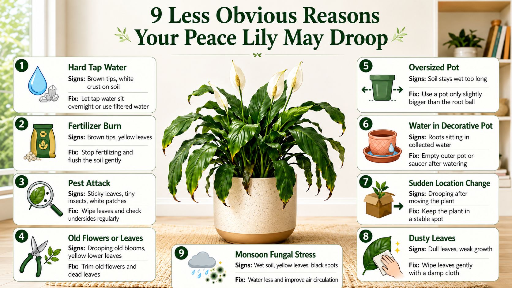 Other Less 9 Obvious Reasons Your Peace Lily May Droop