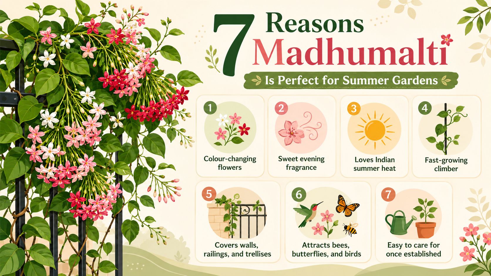 Reasons Why Madhumalti Is the Perfect Plant for Summer Gardens
