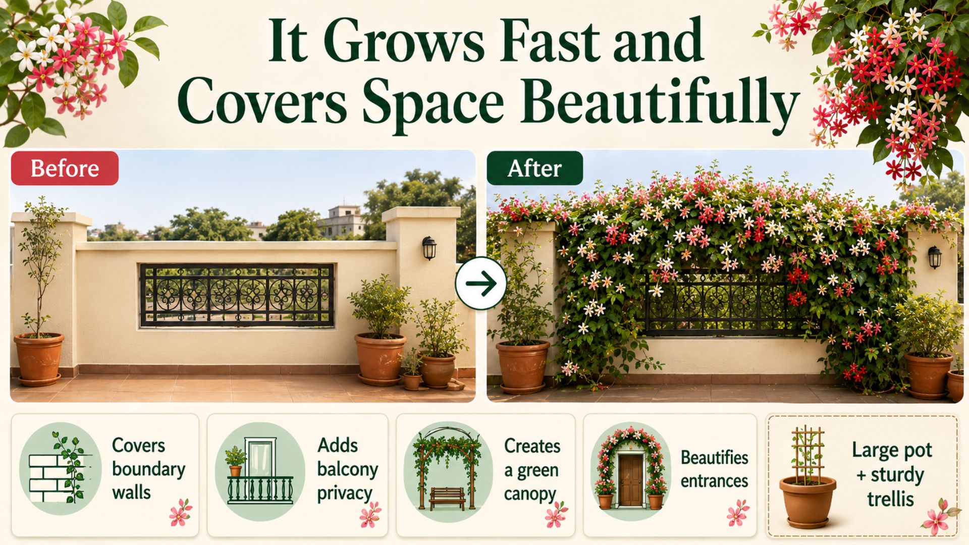 Madhumalti Grows Fast and Covers Space Beautifully