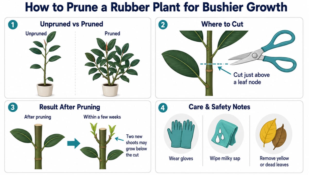 How to Prune a Rubber Plant for Bushier Growth Pruning for Bushier, Fuller Growth