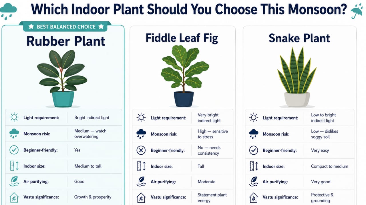 Which Indoor Plant Should You Chose this Monsoon Rubber Plant vs. Similar Plants: Which One Should You Choose This Monsoon?