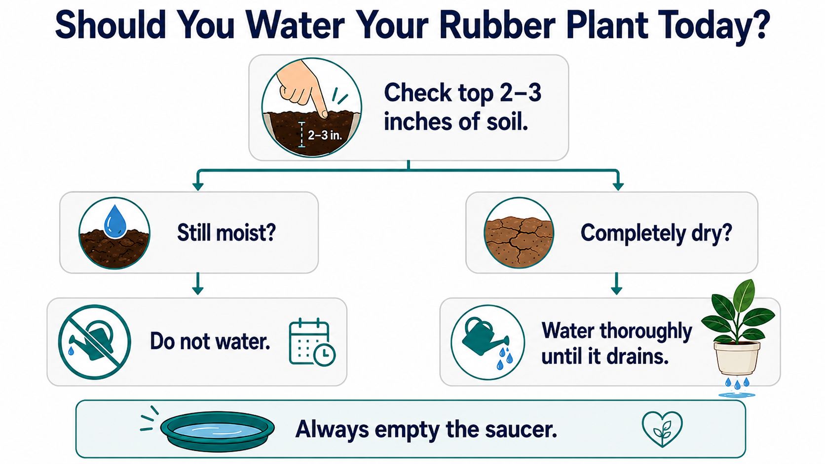 Should You Water Your Rubber Plant Today? Watering: The Most Important Adjustment