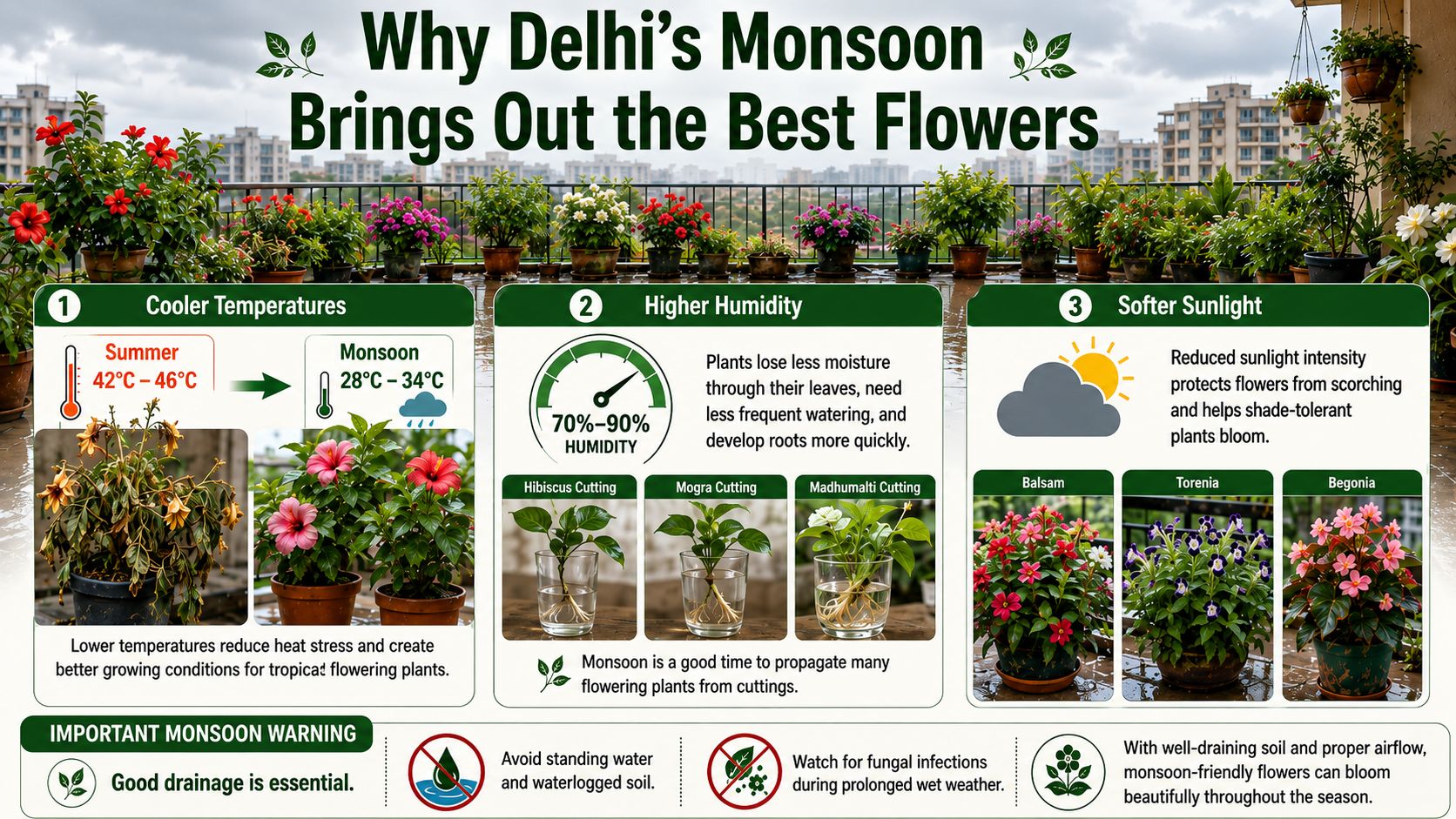 Why Does the Monsoon Season Bring Out the Best Flowers in Delhi?
